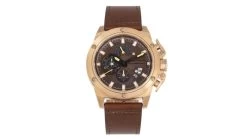 Morphic M81 Series Chronograph Leather-Band Watch W/Date