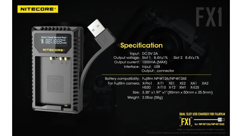 Nitecore FX1 Digital USB Travel Battery Charger - Image 11
