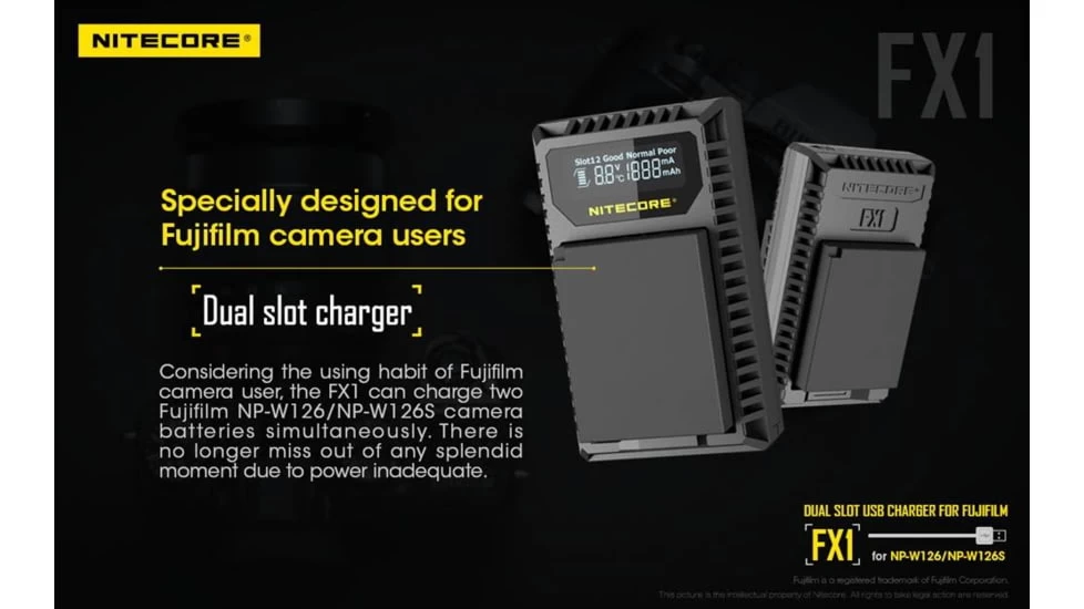 Nitecore FX1 Digital USB Travel Battery Charger - Image 5