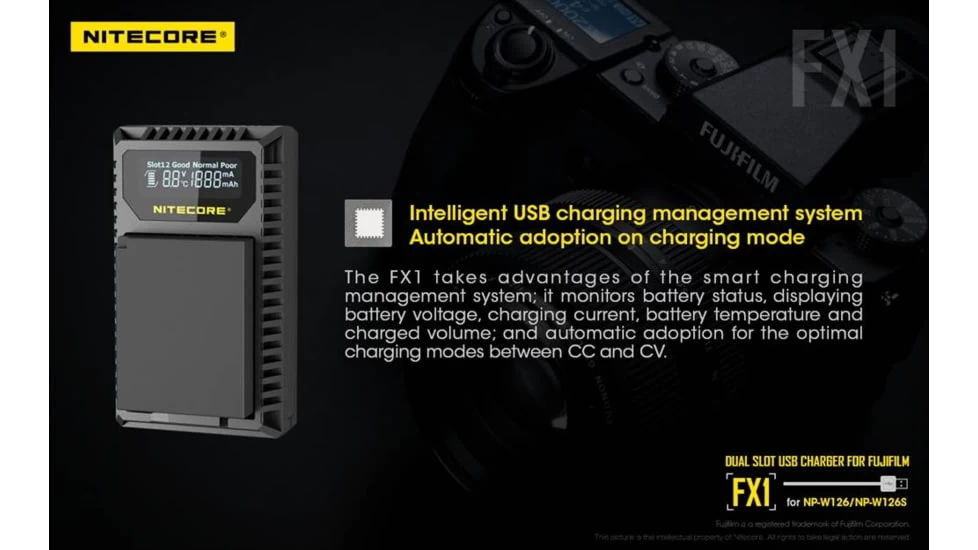 Nitecore FX1 Digital USB Travel Battery Charger - Image 4