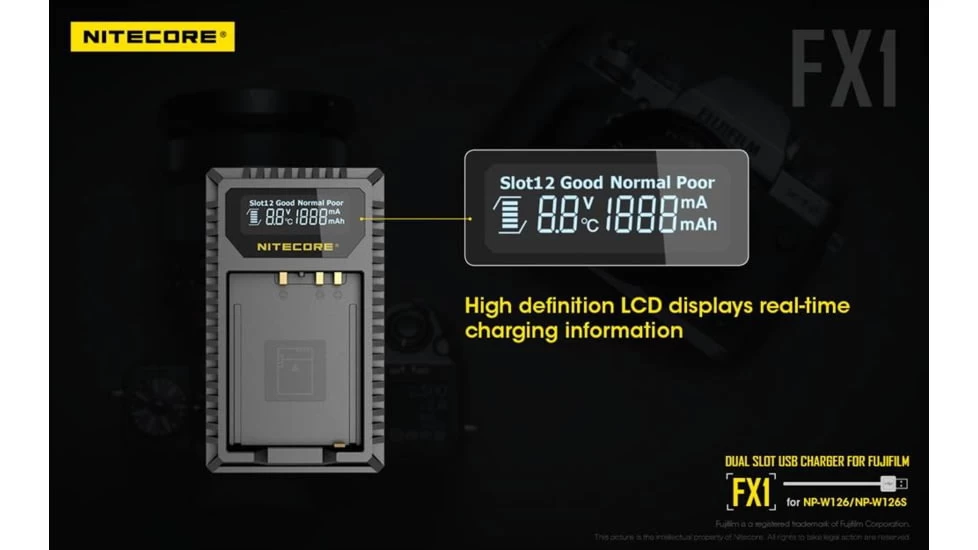 Nitecore FX1 Digital USB Travel Battery Charger - Image 8