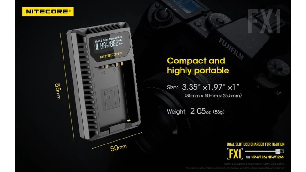 Nitecore FX1 Digital USB Travel Battery Charger - Image 9